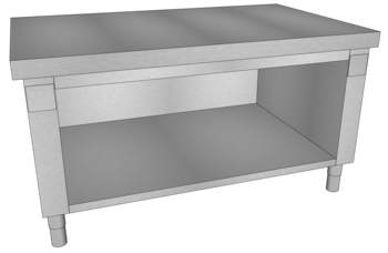 MEUBLE NEUTRE PLANCHER L.1350 DESSUS LISSE B3