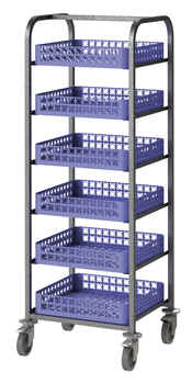 CHARIOT POUR CASIERS A VAISSELLE - 6 NIVEAUX - ROU