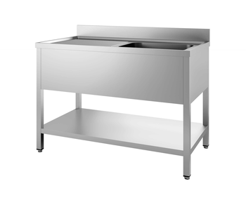 PLONGE INOX 304 SOUDEE, 1 BAC 600X500X300 MM