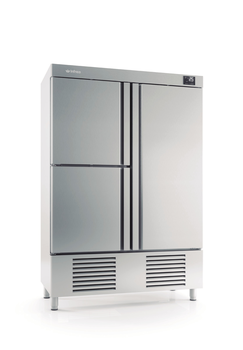 ARMOIRE POSITIVE GN 2/1 - 2 PORTILLONS+ 1 PTE INOX