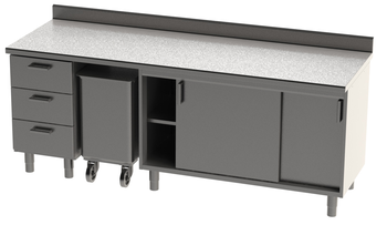 ENSEMBLE 2250X750 REF. 225B AVEC DESSUS INOX A DOS