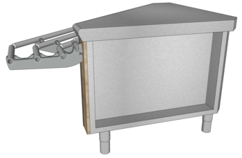 MEUBLE D'ANGLE 90° FERME COTE SERVICE AVEC RAMPE L