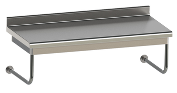 TABLE RAYONNEE, TOUT INOX AISI 304L,1800X600 SUSPE