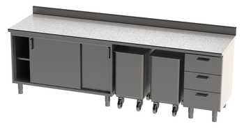 ENSEMBLE 2700X750 REF. 225D AVEC DESSUS INOX A DOS