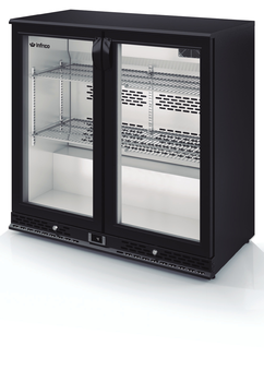 ARRIERE BAR SERIE ERV NOIR 2 PORTES VITRÉES