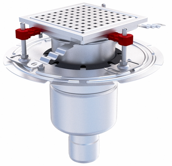 SIPHON EPUR INOX COMPLET H-FIRST / GRILLE PERFOREE