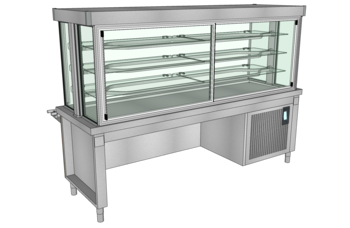MEUBLE HO VITRINE 3N L.2590 DESSOUS LIBRE GPE O3