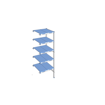 RAYONNAGE CLAYETTES POLY ANGLE 5N L 649XP500XH1750