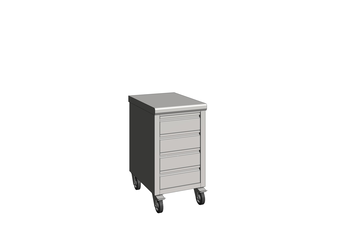 MEUBLE 3 TIROIRS BAC GN1/1 100 INOX+TIRETTE
