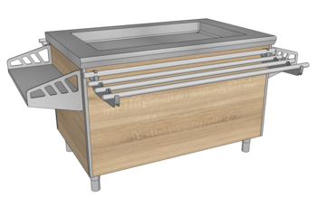 SALADBAR RECT DESSUS LISSE L.1350 AVEC GPE OREO3