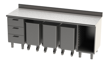 ENSEMBLE 2250X750 REF. 225G AVEC DESSUS INOX A DOS