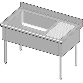 PLONGE BATTERIE 1BAC 1500X800 EG DRO SANS ROBINET