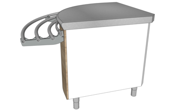 MEUBLE D'ANGLE 90° FERME COTE SCE RAMPE L1120 O3