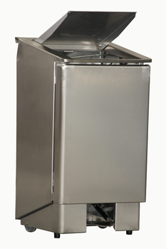 PORTE SACS POUBELLES INOX 304,90L. COUVERCLE A