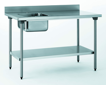 TABLE DU CHEF CHR 700X1200 BAC A GAUCHE+ETAGERE- A