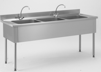 PLONGE EMBOUTIE 3BACS 700X1900 AVEC ROBINET
