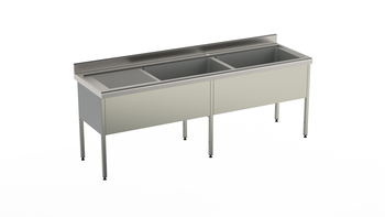 PLONGE A BATTERIE 2400X800 EG. A GAUCHE -2 CUVES 8