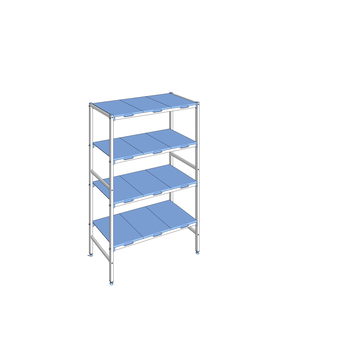 RAYONNAGE CLAYETTES POLY LIGNE 4N L1192XP500XH1750