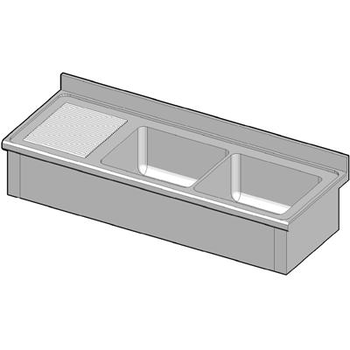 PLONGE SUSPENDUE 2BAC 1900X700 EG GAU SANS ROB