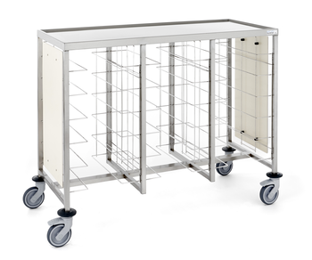 CHARIOT CAFET. BAS 3X6 NIV TABLETTE AVEC PAROI