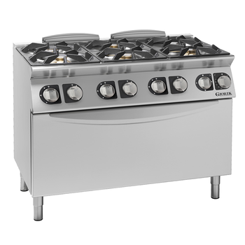 FOURNEAU FEUX VIFS GAZ, 6 FEUX, FOUR ÉLECTRIQUE XL