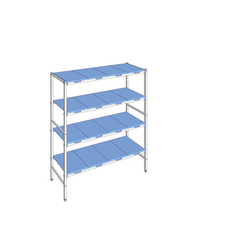 RAYONNAGE CLAYETTES POLY LIGNE 4N L1594XP500XH1750