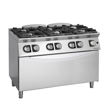 FOURNEAU FEUX VIFS GAZ, 6 FEUX, FOUR GAZ