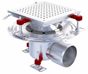 SIPHON EPUR INOX COMPLET H-FIRST / GRILLE PERFOREE