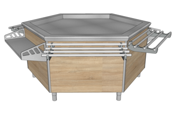 SALADBAR HEXA FROID STATIQUE 1700X1700 GPE OREO3