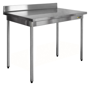 TABLE DEMONTABLE A BORDS DROITS EN INOX, A DOSSERE