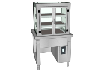 MEUBLE VITRO VIT DIS 2 NIV L.950 2GN1/1 DL OREO3