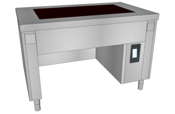 MEUBLE VITRO DESSUS LISSE L.1350 3GN1/1 DL PERP B3