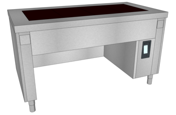 MEUBLE VITRO DESSUS LISSE L.1600 4GN1/1 DL PERP B3