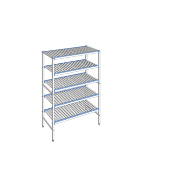 RAYONNAGE CLAYETTES ALU LIGNE 5N L1292XP500XH1750
