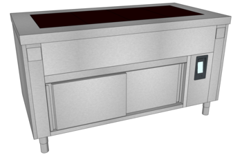 MEUBLE VITRO DESSUS LISSE L1600 4GN1/1 RES PERP B3