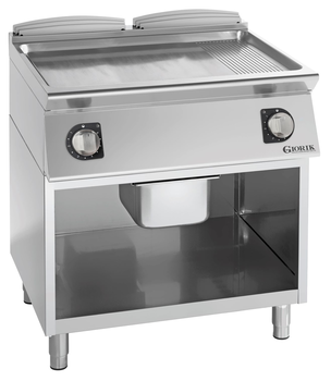 GRIL ÉLECTRIQUE,ACIER CHROMÉ,DOUBLE-LISSE/RAINURÉE