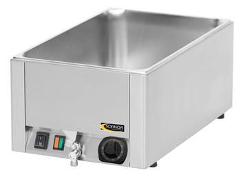 BAIN MARIE INOX, UNE CUVE GN1/1 AVEC ROBINET DE VI