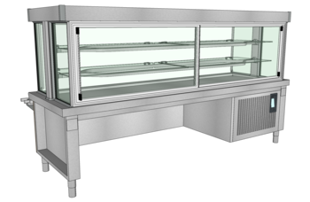 MEUBLE HOD VITRINE 2NIV 2590 DESSOUS LIBRE GPE B3