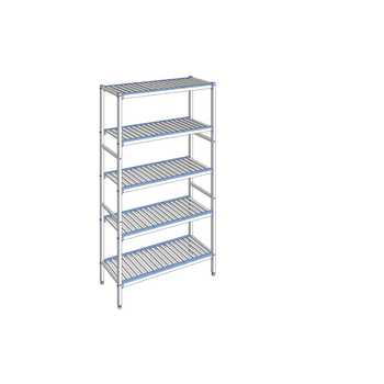 RAYONNAGE CLAYETTES ALU LIGNE 5N L1192XP400XH2050