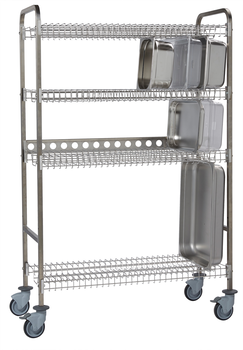 CHARIOT EGOUTTAGE ET STOCKAGE BACS GN - 3 NIVEAUX