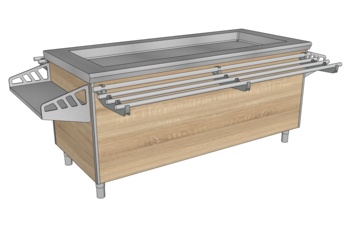 SALADBAR RECT DESSUS LISSE L.1930 AVEC GPE OREO3