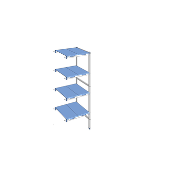RAYONNAGE CLAYETTES POLY ANGLE 4N L 649XP500XH1750