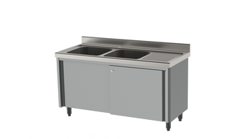 MEUBLE PLONGE RAYONNE 1800 2 BACS EGOUTTOIR A DROI