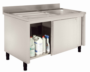 MEUBLE PLONGE 1800 2 BACS EGOUTTOIR A GAUCHE