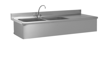 PLONGE SUSPENDUE 2BAC 1800X700 EG DRO AVEC ROBINET