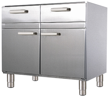 BUFFET BAS 2 PORTES 2 TIROIRS AVEC ROULETTES