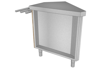 MEUBLE D'ANGLE 45° FERME COTE SICE RAMPE L742 O3