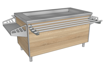 SALADBAR RECT DESSUS LISSE L.1600 AVEC GPE OREO3