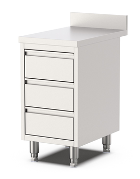 MEUBLE 3 TIROIRS CENTRALE INOX 304