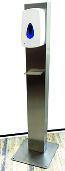 COLONNE INOX AVEC DISTRIBUTEUR DE GEL